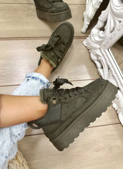 Women sneakers E561 - DARK GREEN